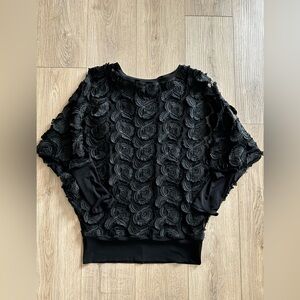 Eva Varro Black Floral Longsleeve X Small